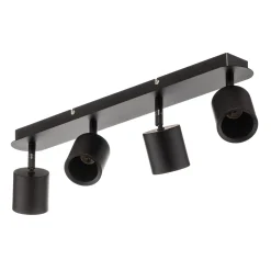 Kattospotti Modo metallia, musta, 4-lamppuinen