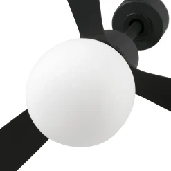 Kattotuuletin Amelia Ball LED-valolla, musta