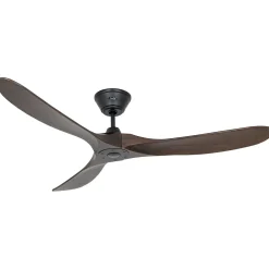 Kattotuuletin ECO GENUINO musta/pähkinäpuu, halkaisija 152 cm, hiljainen