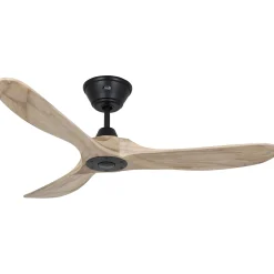 Kattotuuletin ECO GENUINO, musta/vaalea puu, 122 cm, hiljainen