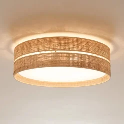Kattovalaisin Calma, beige, rami, Ø 60 cm, E27