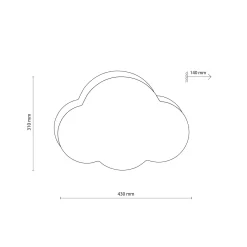 Kattovalaisin Cloud, vaaleanpunainen, 43 cm pitkä, tekstiili, pilvi, E27