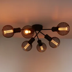 Kattovalaisin Dance, 6-valo, musta, metalli, E27, Ø 52 cm