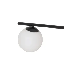Kattovalaisin Glassy, 4-lamppuinen, lineaarinen, musta/opaali