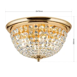Kattovalaisin Plafond, kulta/läpinäkyvä, Ø 47 cm