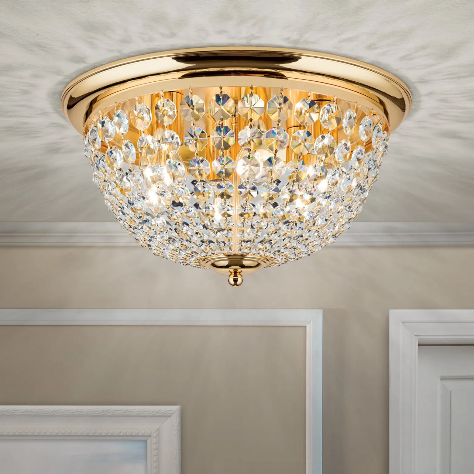 Kattovalaisin Plafond, kulta/läpinäkyvä, Ø 47 cm