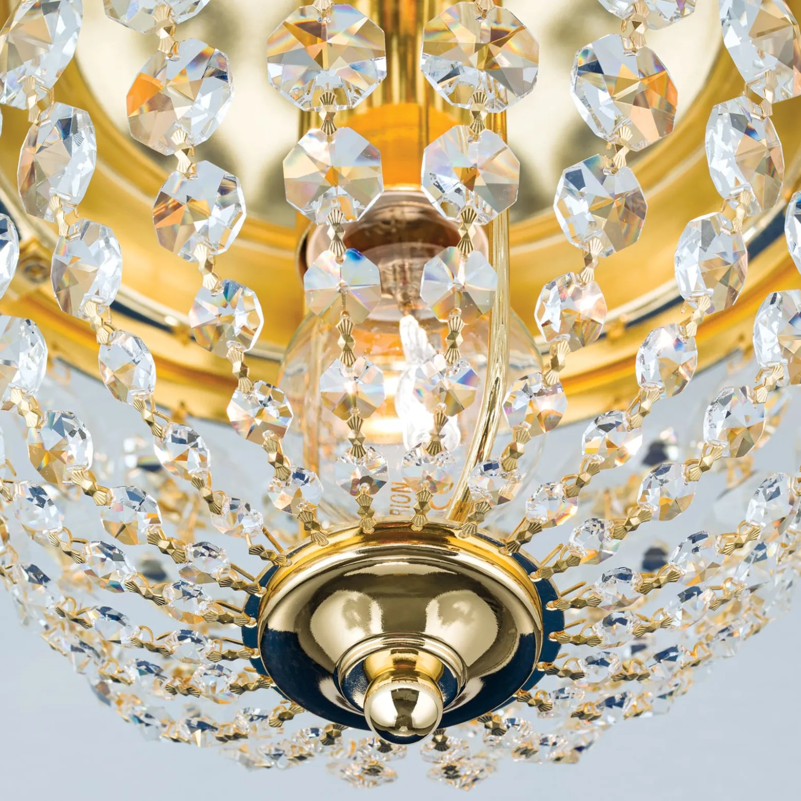 Kattovalaisin Plafond, kulta/läpinäkyvä, Ø 26 cm