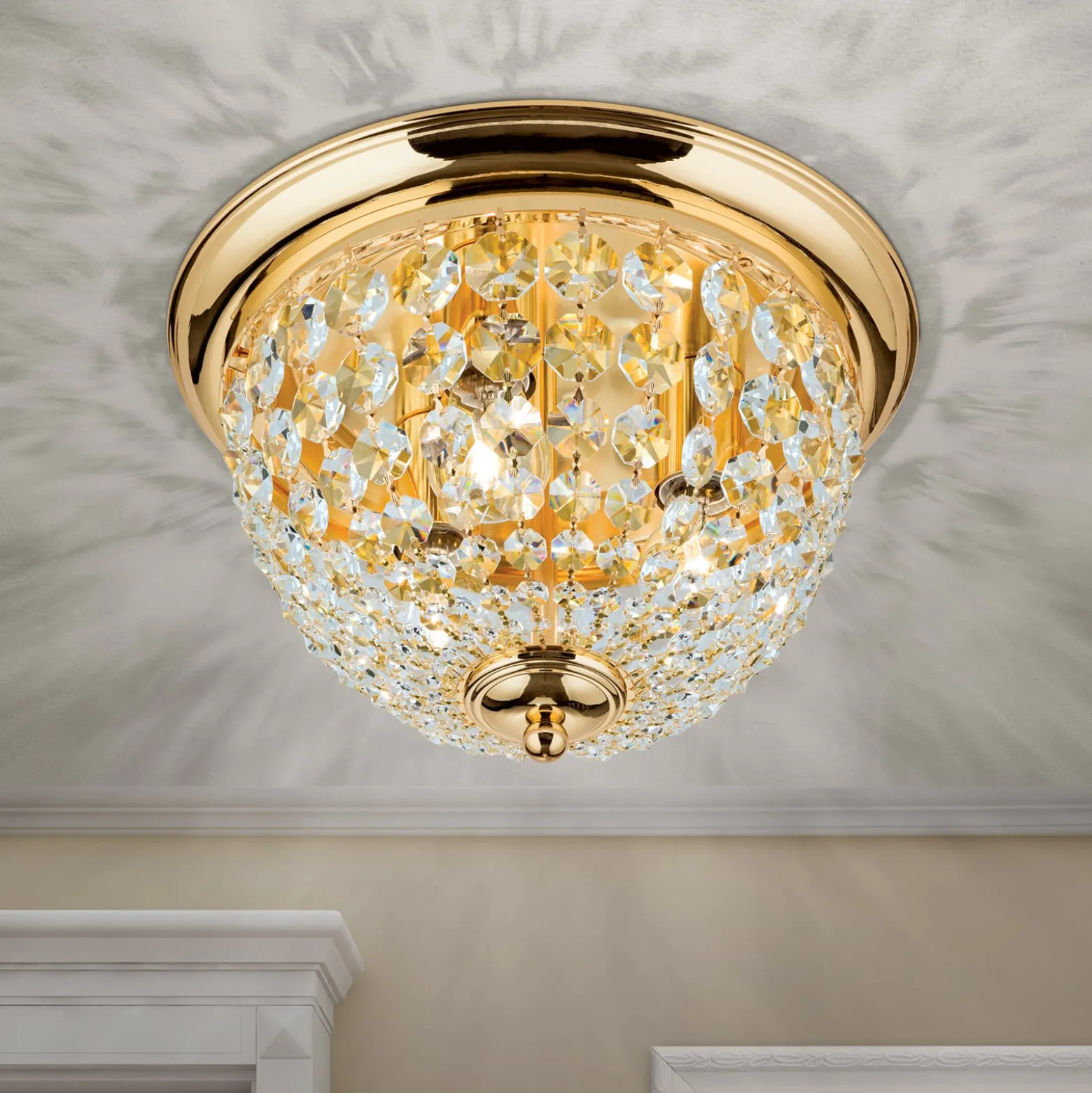 Kattovalaisin Plafond, kulta/läpinäkyvä, Ø 35 cm