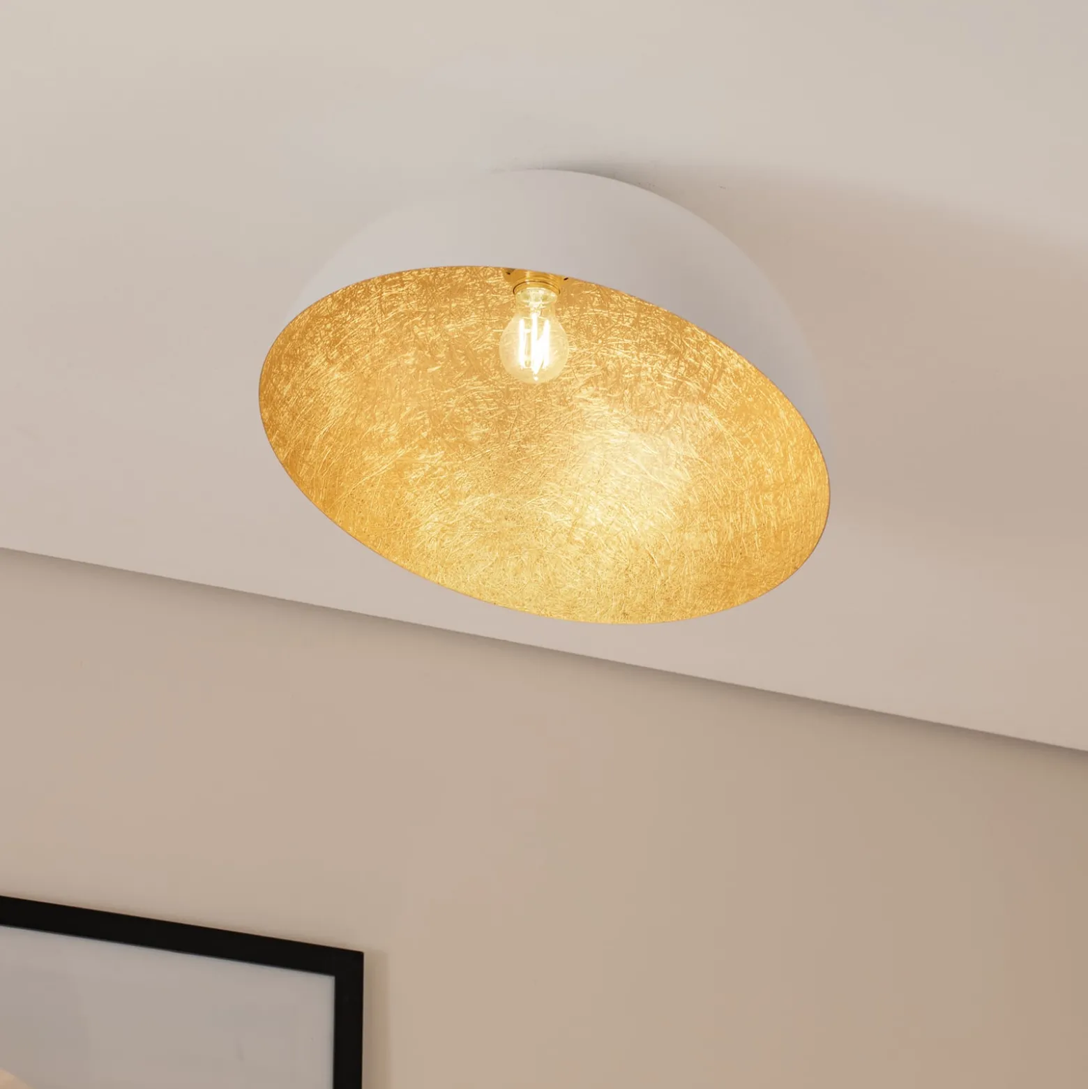 Kattovalaisin Sfera, Ø 50 cm, valkoinen/kultainen