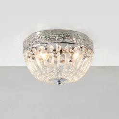 Kattovalo Etienne lasikristalleilla Ø25 cm kromi