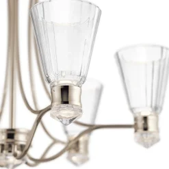 Kayva LED-riippuvalaisin, IP44, 6-valo, kiillotettu nikkeli, kiiltävä