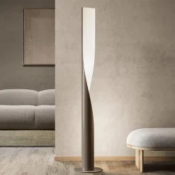 kdln LED-lattiavalaisin Evita, harmaa, korkeus 190 cm, himmennettävä
