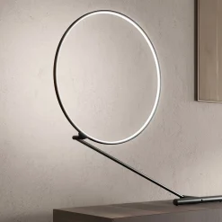 kdln LED-pöytävalaisin Poise, musta, korkeus 109 cm, himmennin