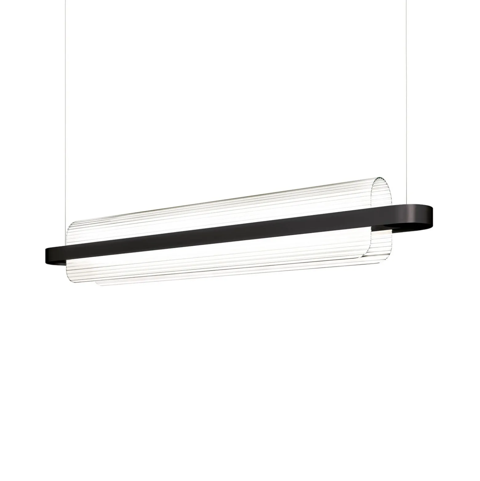 kdln LED-riippuvalaisin Nami, musta, pituus 150 cm, lasi