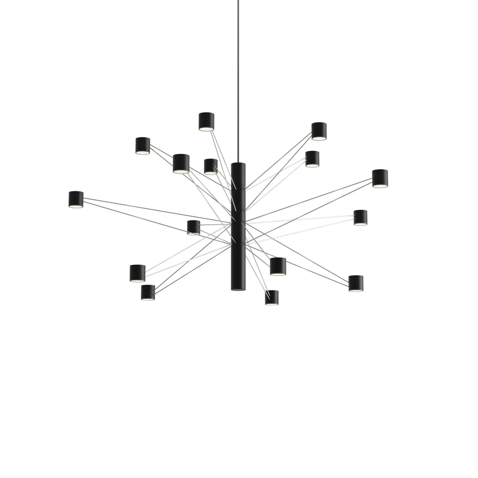 kdln LED-riippuvalaisin POLAR 15.2, halkaisija 93 cm, musta, 15-lamppuinen,