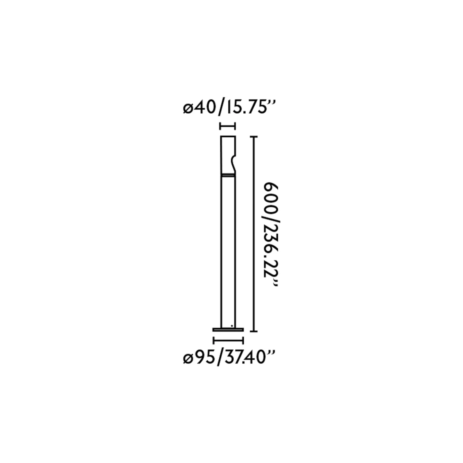 Kehys LED-perusvalaisin, musta, alumiinia, korkeus 60 cm