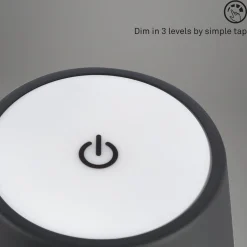 Kiki LED ladattava pöytävalaisin, musta/kultainen, IP44, 3000K