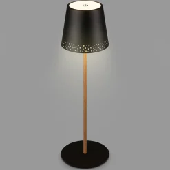 Kiki LED ladattava pöytävalaisin, musta/kultainen, IP44, 3000K