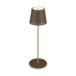 Kiki LED ladattava pöytävalaisin, ruskea/kultainen, IP44, 3 000K