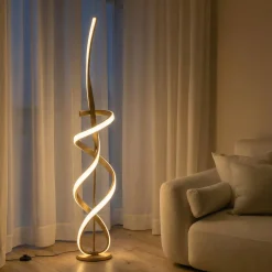 Kira LED-lattiavalaisin, korkeus 140 cm, kullanvärinen, metalli, 4000K