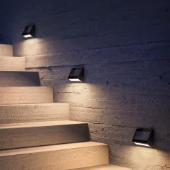 KLEWE LED-aurinkoseinävalaisin ECOSTEP, antrasiitti, 17 cm, IP65