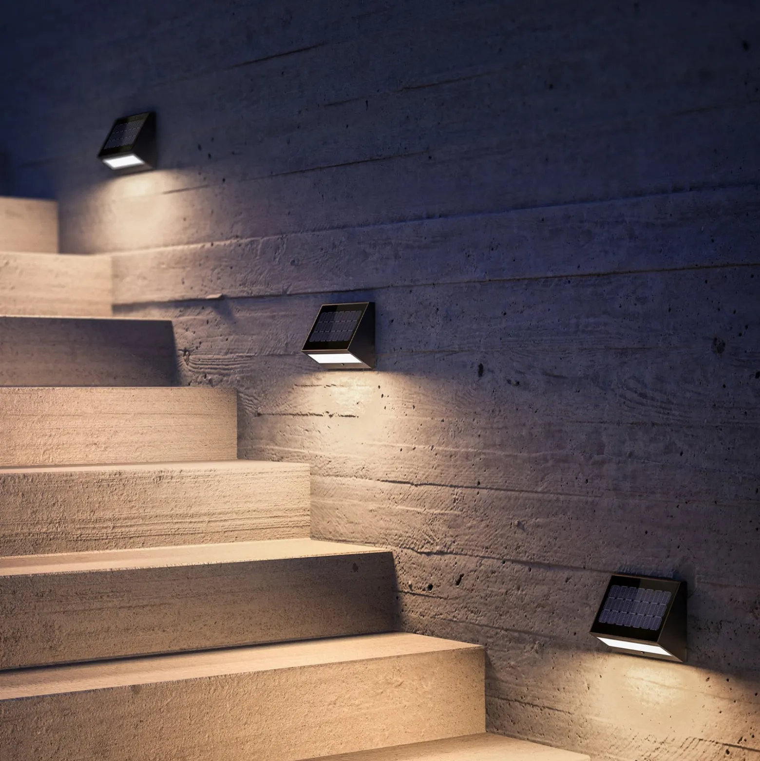 KLEWE LED-aurinkoseinävalaisin ECOSTEP, antrasiitti, 17 cm, IP65