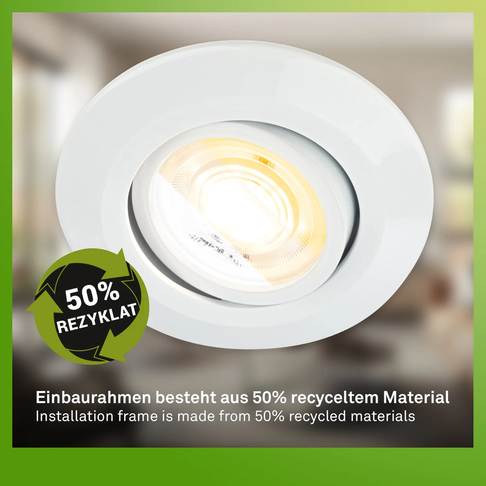 Klira uppoasennettava LED-valaisin, valkoinen, kääntyvä, himmennettävä, 3