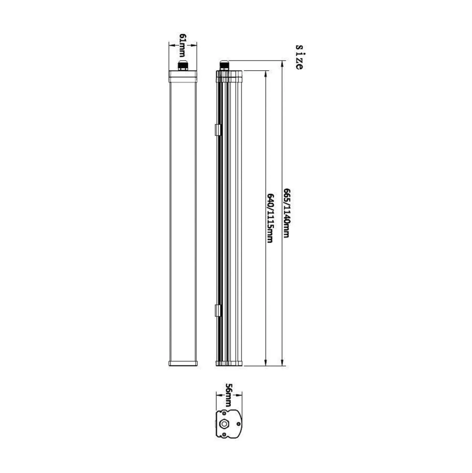 Kosteiden tilojen LED-valaisin Tri Proof Motion 66,5 cm