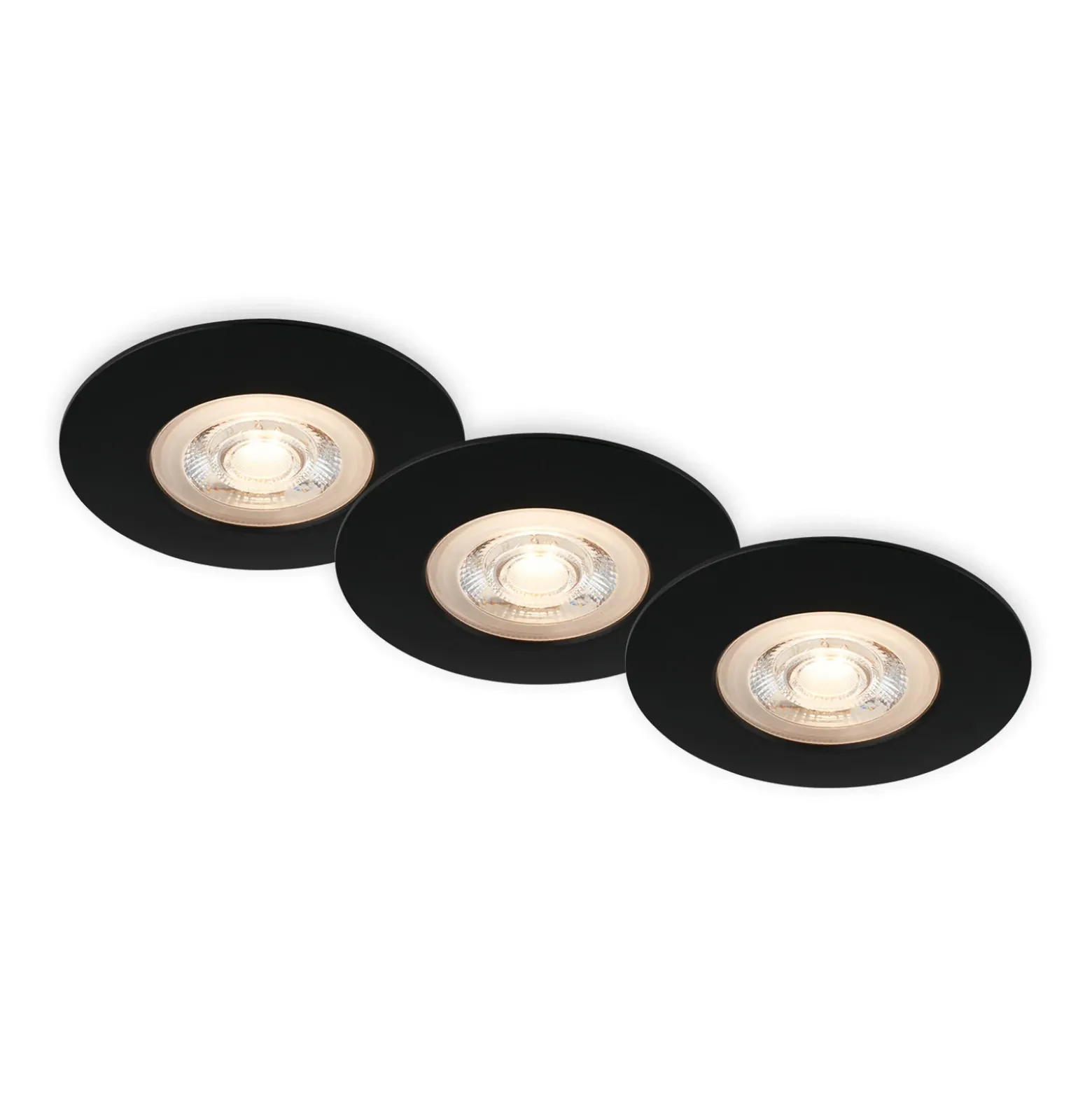 Kulana-LED-uppokohdevalo, musta, 3 kpl, IP65