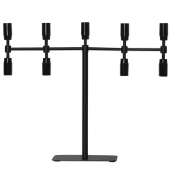 Kynttelikkö Twice, musta, 9-lamppuinen, 42 cm