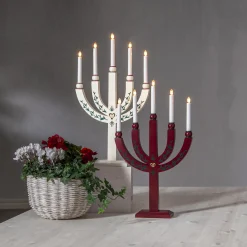 Kynttilänjalka Elias Tradition viisiliekkinen valkoinen