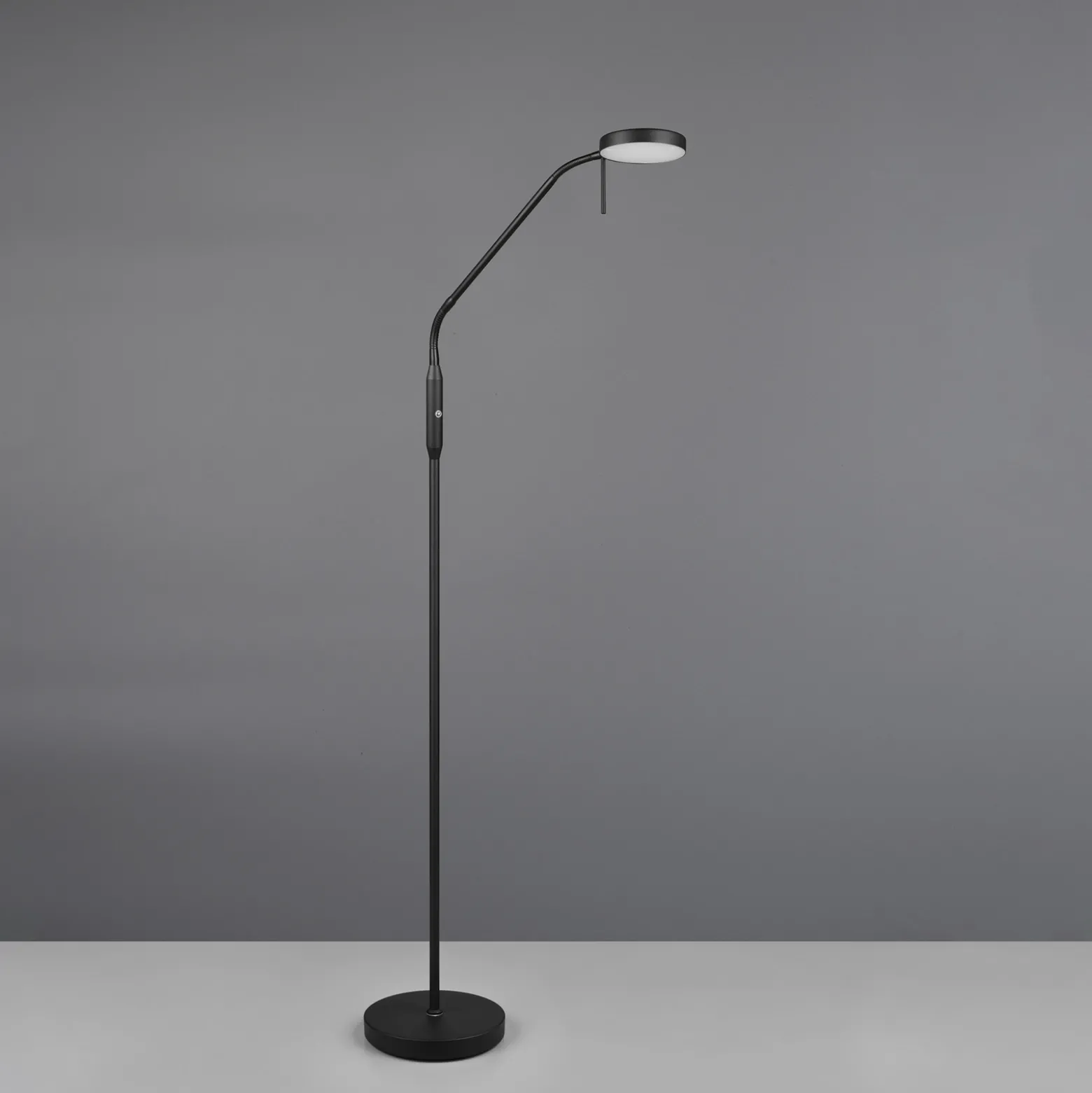 Ladattava LED-lattiavalaisin Moreno, mattamusta, CCT, himmennettävä