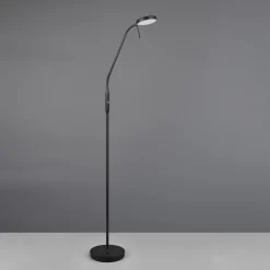 Ladattava LED-lattiavalaisin Moreno, mattamusta, CCT, himmennettävä