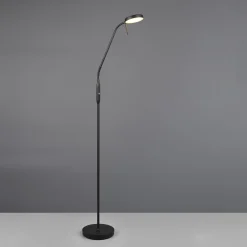 Ladattava LED-lattiavalaisin Moreno, mattamusta, CCT, himmennettävä