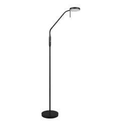 Ladattava LED-lattiavalaisin Moreno, mattamusta, CCT, himmennettävä