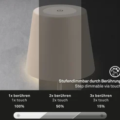 Ladattava LED-pöytävalaisin 7508011, beige, 2700 K IP44 kosketushimmennin,