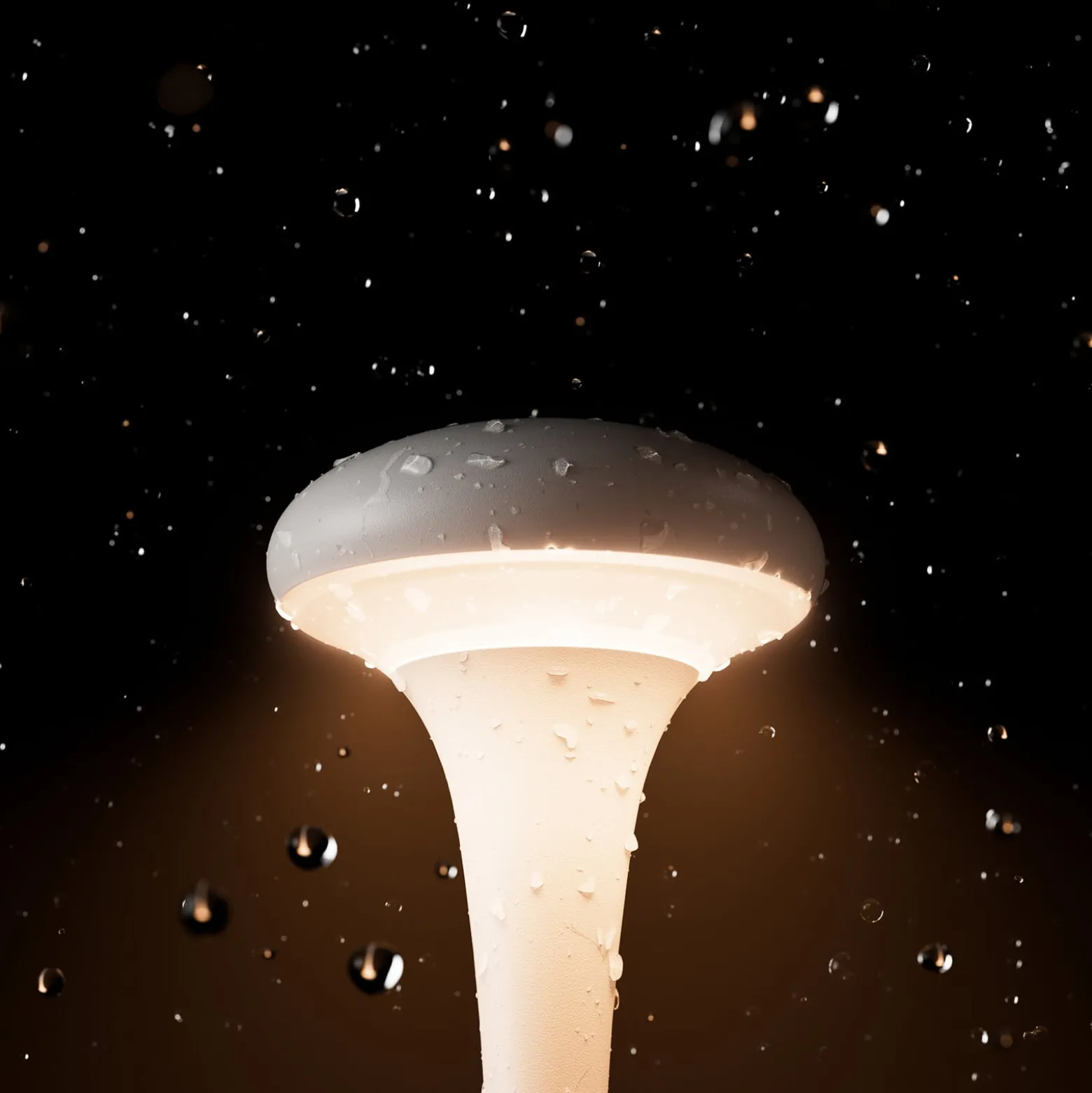 Ladattava LED-pöytävalaisin Nudrop mini, lumenvalkoinen, IP54, himmennettävä