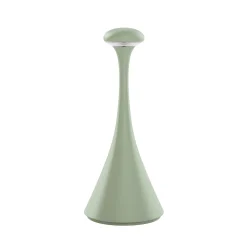 Ladattava LED-pöytävalaisin Nudrop mini, salvianvihreä, IP54, himmennettävä