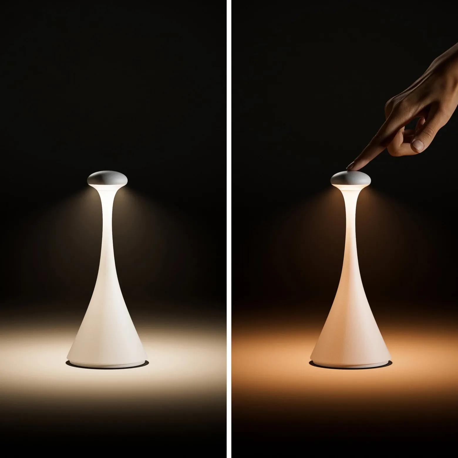 Ladattava LED-pöytävalaisin Nudrop mini, salvianvihreä, IP54, himmennettävä