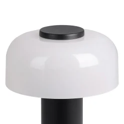 Ladattava LED-pöytävalaisin Ponente, Ø 16 cm, musta/valkoinen, CCT