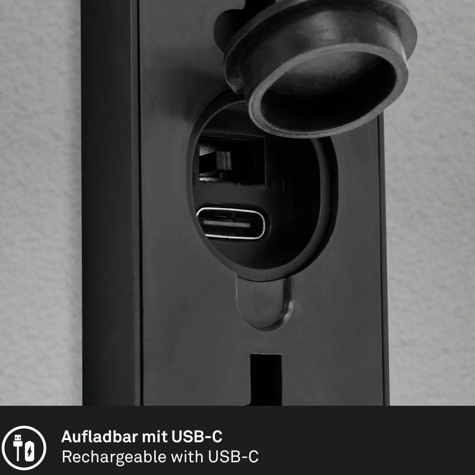 Ladattava LED-ulkoseinävalaisin 3787015, musta, anturi, ylös/alas, ylös/lasku
