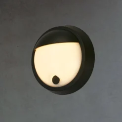 Ladattava LED-ulkoseinävalaisin 3784015, musta Kosketushimmennin Ø 17 cm