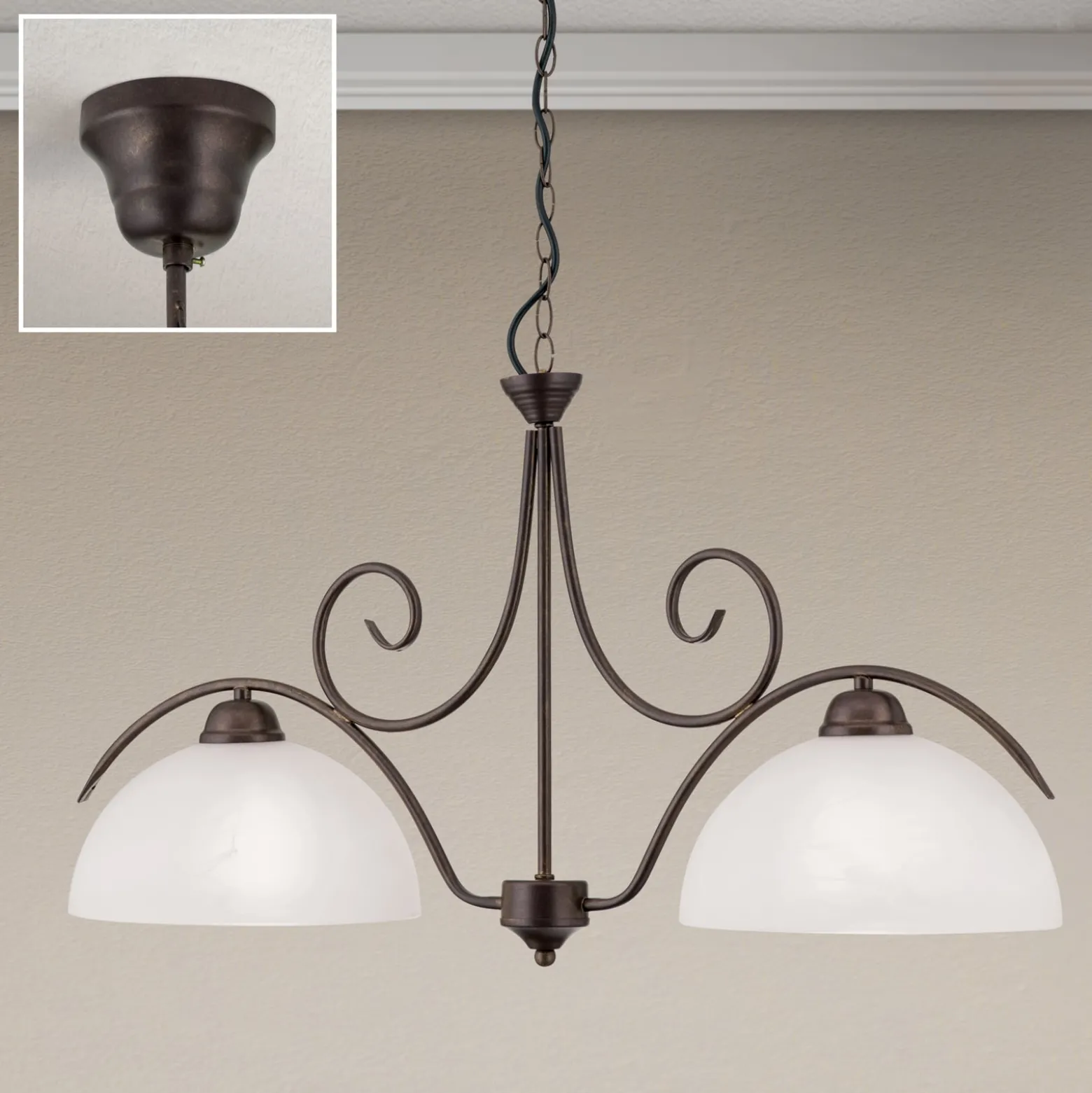 2-lamp. JANA-riippuvalaisin alabasterilasia