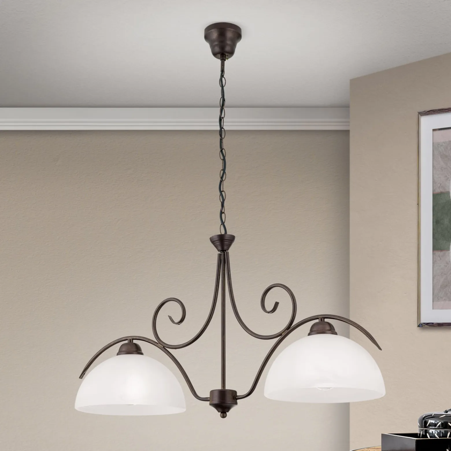 2-lamp. JANA-riippuvalaisin alabasterilasia