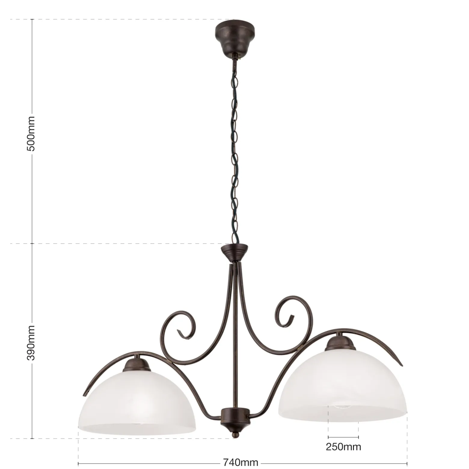 2-lamp. JANA-riippuvalaisin alabasterilasia