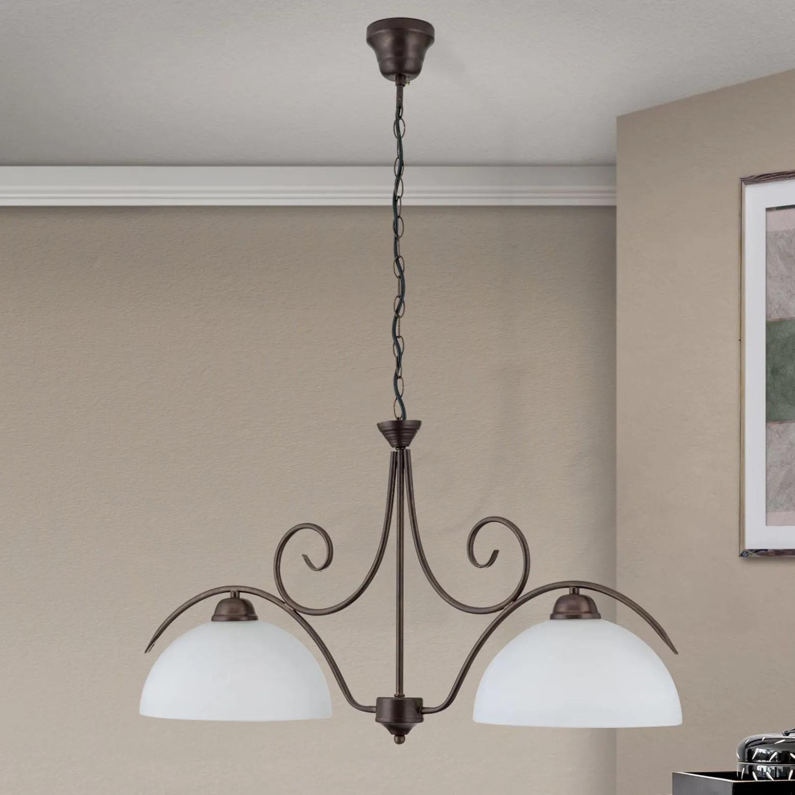 2-lamp. JANA-riippuvalaisin alabasterilasia