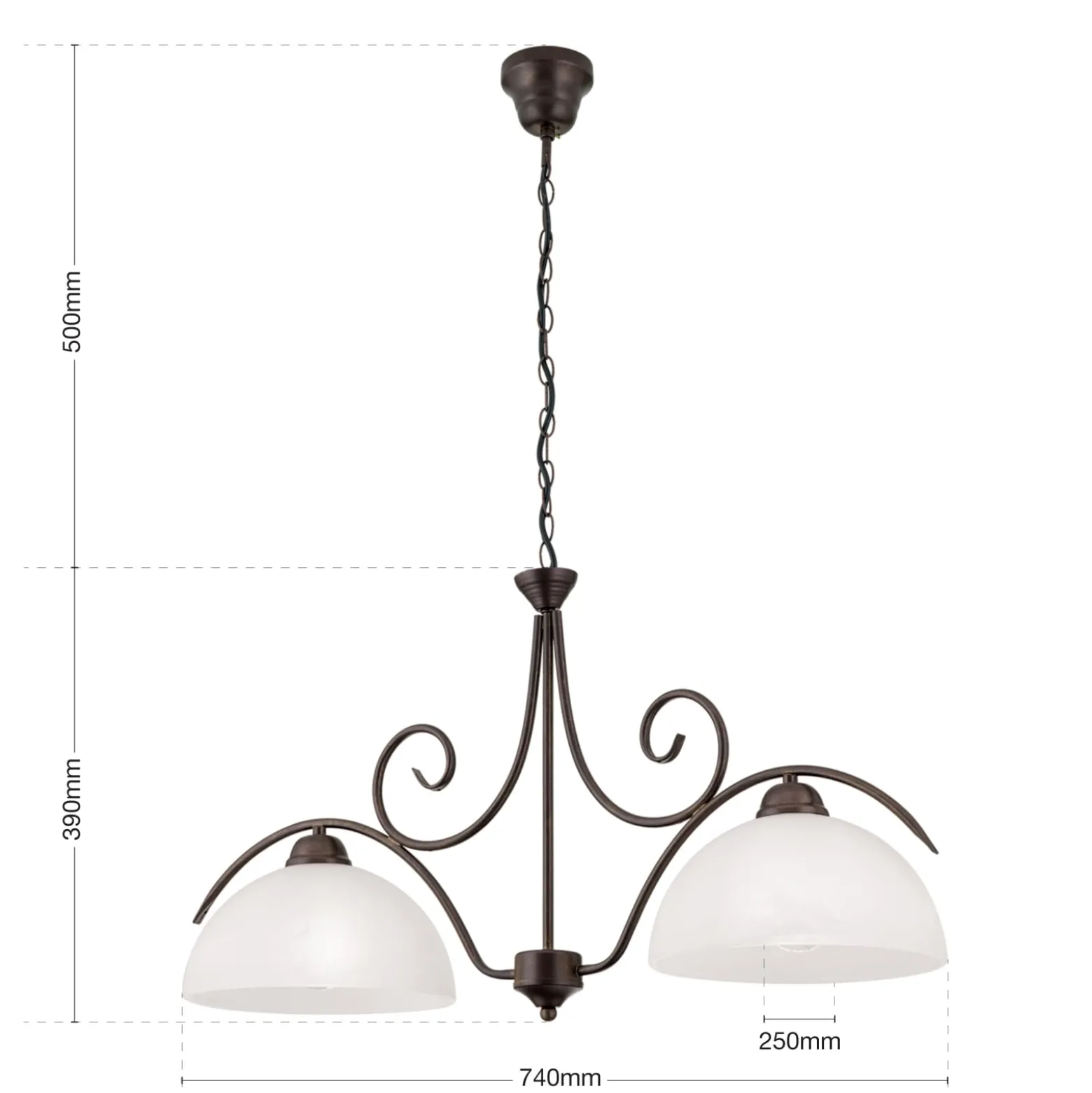 2-lamp. JANA-riippuvalaisin alabasterilasia