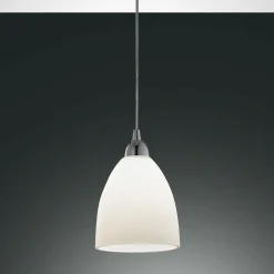 Lasinen PROVENZA-riippuvalaisin 20 cm valkoinen