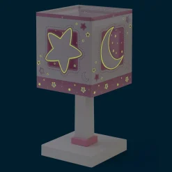 Lasten pöytälamppu Moonlight Pink, G4, leveys 14 cm