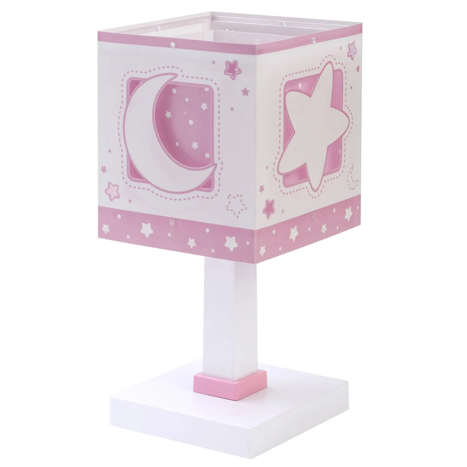 Lasten pöytälamppu Moonlight Pink, G4, leveys 14 cm